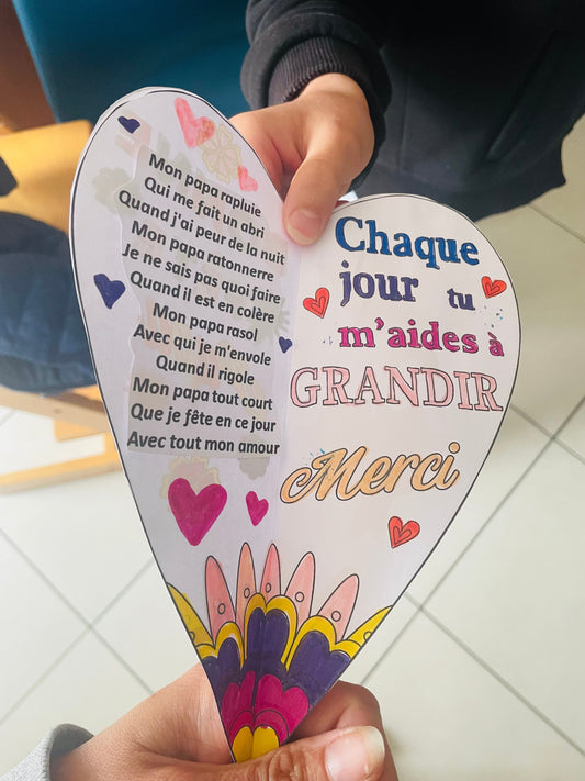 Carte fête des pères “Merci papa” (à télécharger gratuitement)