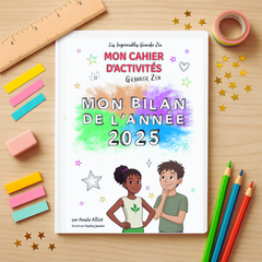 Mon Bilan de l’année 2025 – Cahier d’activités à imprimer (enfants 6–12 ans)